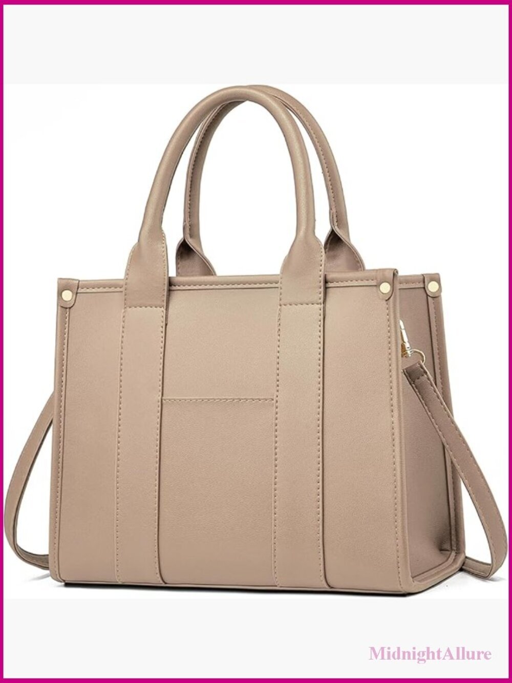VERSATILE TOTE BAG CROSSBODY SHOULDER BAG PU LEATHER WITH ZIPPER LARGE CAPACITY